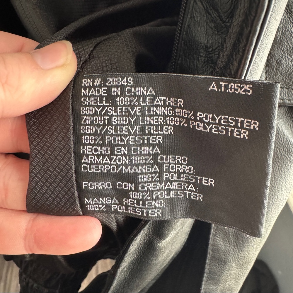 Phase Two Black Leather Bomber Jacket Size Xl - image 7